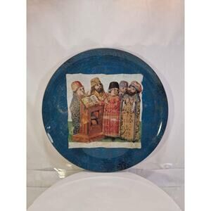 Rare Leona Fein Seder Plate Judaica Collectible THE FIVE RABBIS Of Benei Berak